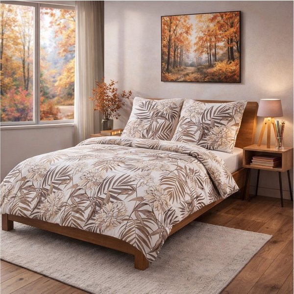 Buymax Bettwäsche, Biber, 2 teilig, 155x220 cm Flanell 100% Baumwolle Winterbettwäsche mit Reißverschluss