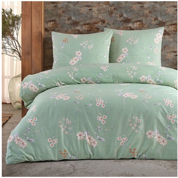 Buymax Bettwäsche Adalia, Aria, Renforcé, 100% Baumwolle, Renforcé, 4 teilig, Bettbezug-Set 155x220 cm 100% Baumwolle mit Reißverschluss hochwertig