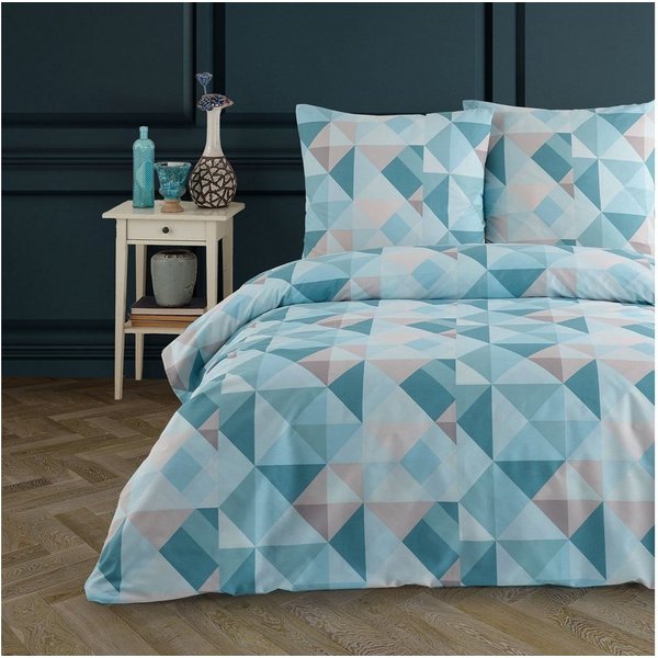 Buymax Bettwäsche Almira, 100% Baumwolle, Renforcé, 3 teilig, Premium 100% Baumwolle Bettbezug-Set 200x220 cm mit Reißverschluss