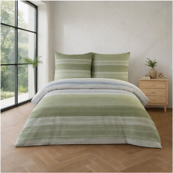 Buymax Bettwäsche Vanda, Yetta, Renforcé, 100% Baumwolle, Renforcé, 2 teilig, Bettbezug-Set 155x220 cm 100% Baumwolle mit Reißverschluss hochwertig