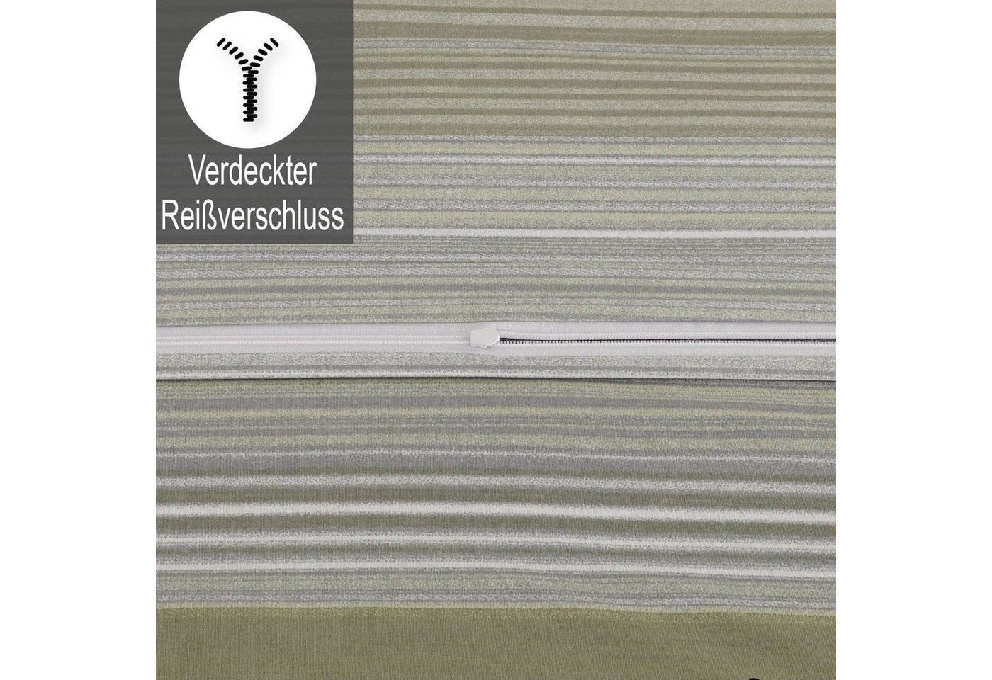 Buymax Bettwäsche Vanda, Yetta, Renforcé, 100% Baumwolle, Renforcé, 2 teilig, Bettbezug-Set 135x200 cm 100% Baumwolle mit Reißverschluss hochwertig – Bild 4 von 5