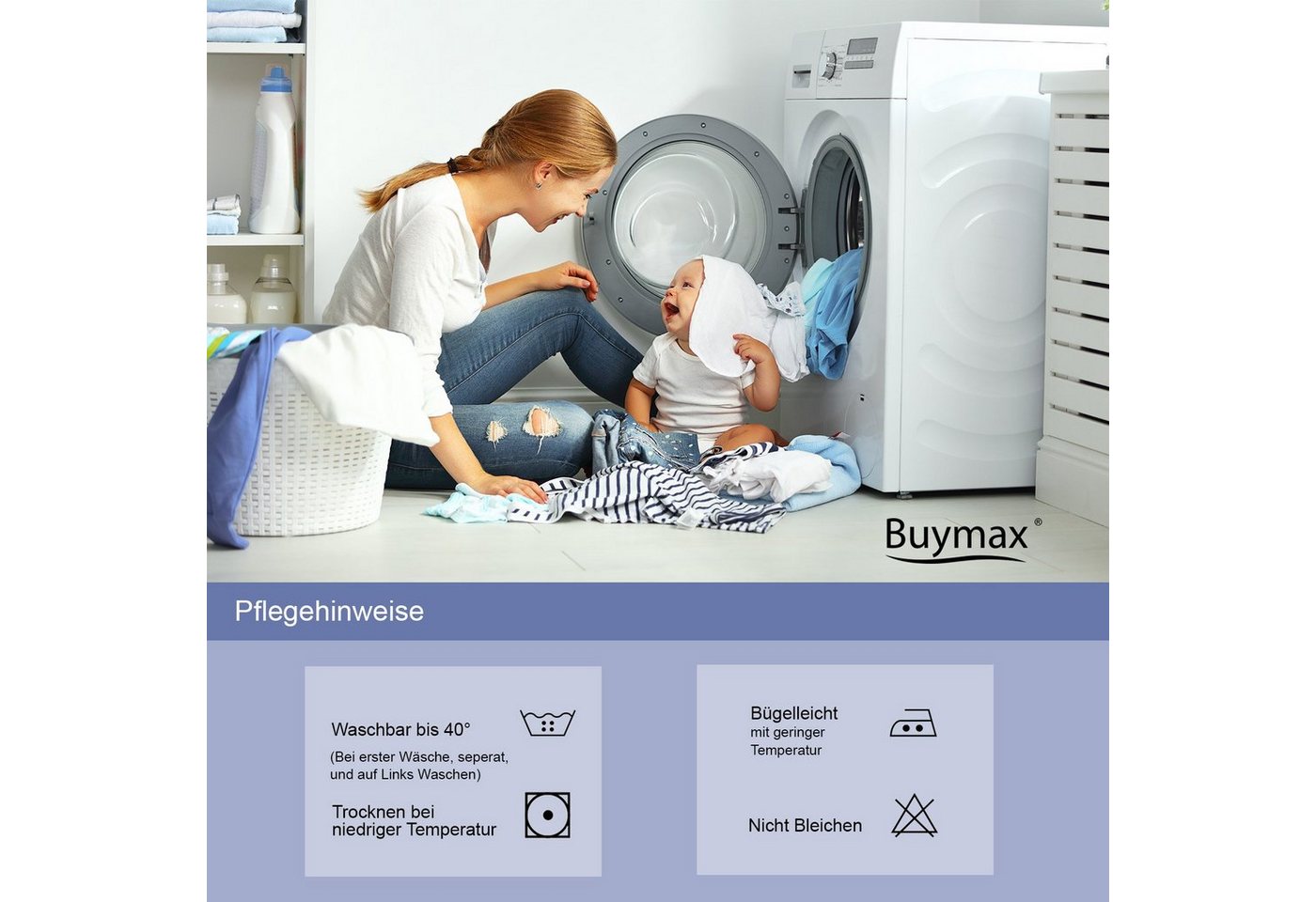 Buymax Bettwäsche Vanda, Yetta, Renforcé, 100% Baumwolle, Renforcé, 2 teilig, Bettbezug-Set 135x200 cm 100% Baumwolle mit Reißverschluss hochwertig – Bild 5 von 5