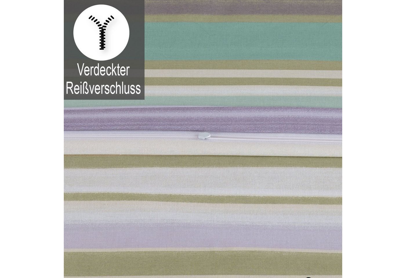 Buymax Bettwäsche Vanda, Yetta, Renforcé, 100% Baumwolle, Renforcé, 2 teilig, Bettbezug-Set 135x200 cm 100% Baumwolle mit Reißverschluss hochwertig – Bild 5 von 5