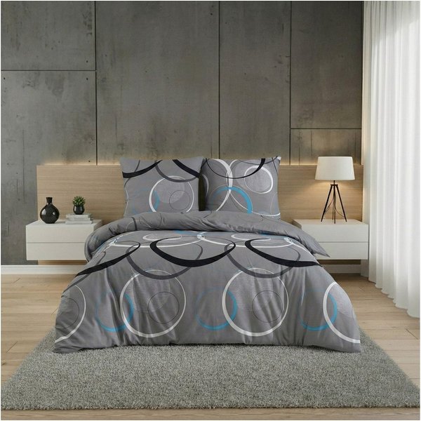Buymax Bettwäsche Wave, Renforcé, 100% Baumwolle, Biber, 3 teilig, 100% Baumwolle
