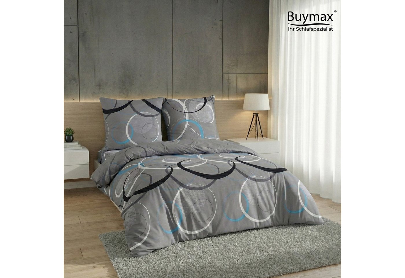 Buymax Bettwäsche Wave, Renforcé, 100% Baumwolle, Biber, 3 teilig, 100% Baumwolle – Bild 2 von 5