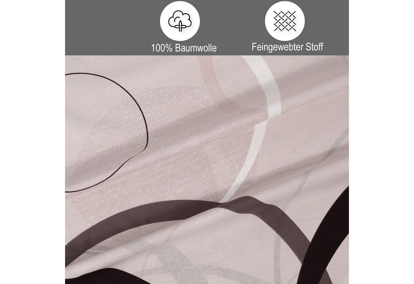 Buymax Bettwäsche Wave, Renforcé, 100% Baumwolle, Renforcé, 3 teilig, 100% Baumwolle – Bild 3 von 5