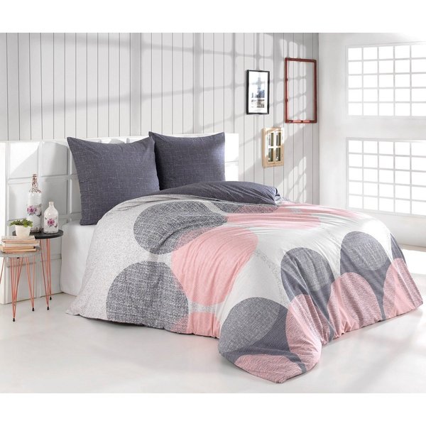 Buymax Bettwäsche Wendebettwäsche, Bettbezug-Set, 100% Baumwolle Renforce, 3 teilig, 200x220 cm, Reißverschluss, hochwertig, Blau, Weiß