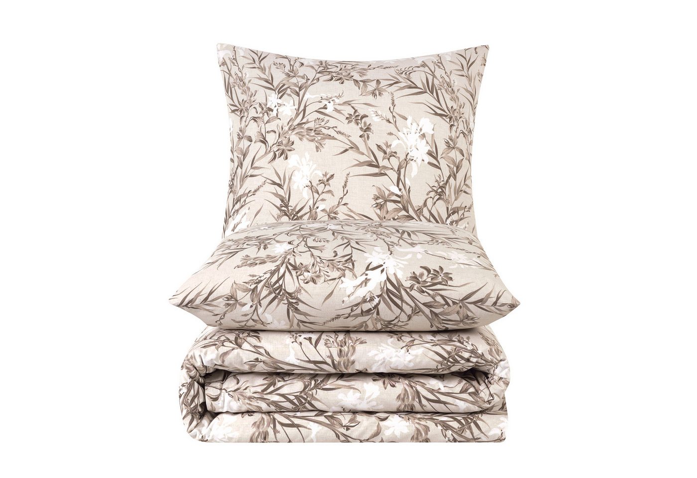Buymax Bettwäsche Yaprak, Wendebettwäsche-Set, Einzel- & Doppelbetten, Polycotton, 3 teilig, Bettbezug-Set 200x220 cm Reißverschluss, 60% Baumwolle, 40% Polyest – Bild 5 von 5