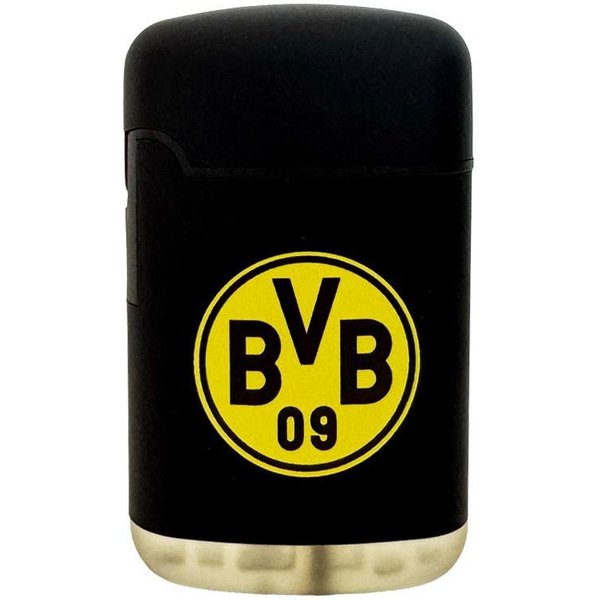 BVB Feuerzeug Borussia Dortmund Easy Torch Jet Sturmfeuerzeug schwarz gelb, BVB Lizenz Fanartikel