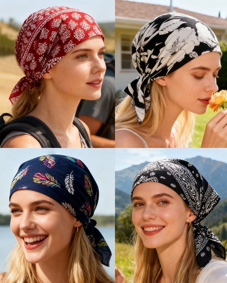 Bwecuy Kopftuch Bandana Damen, Piratenkopftuch, Unter dem Helm, Fahrrad Kopftuch, (Piratentuch für Damen und Herren, Outdoor-Aktivitäten, Totenkopfmütz), für So – Bild 5 von 5