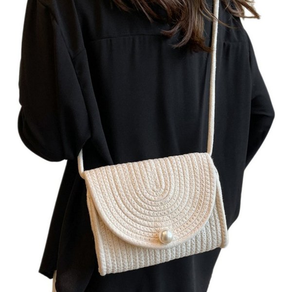 Bwecuy Umhängetasche Strohtasche Damen Boho Handytasche Vintage Strandtasche Clutch, Strand Handtasche Crossbody Tasche für Damenreisen und Urlaub