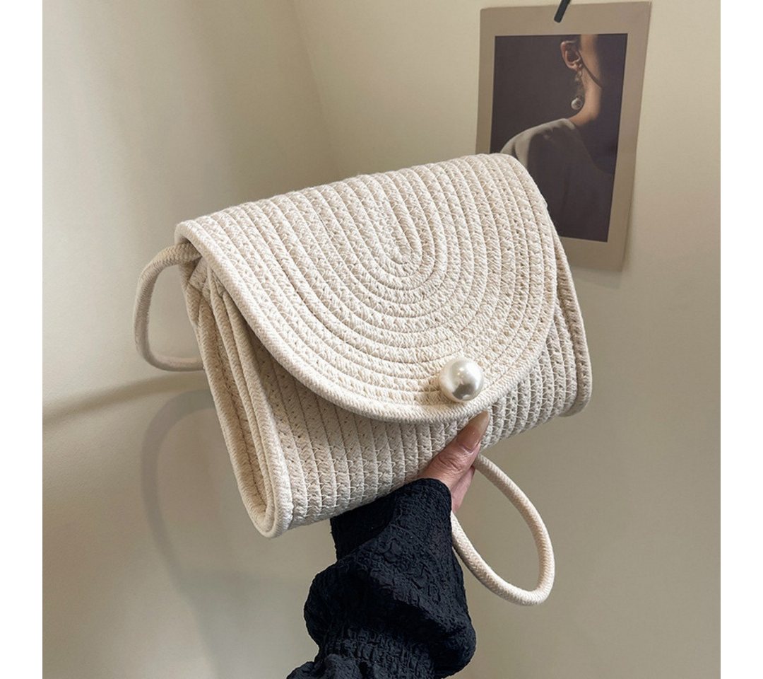 Bwecuy Umhängetasche Strohtasche Damen Boho Handytasche Vintage Strandtasche Clutch, Strand Handtasche Crossbody Tasche für Damenreisen und Urlaub – Bild 4 von 5