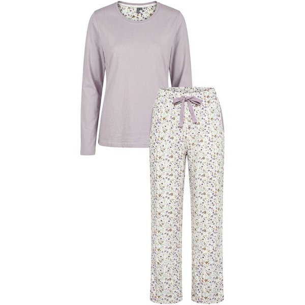 By Louise Schlafanzug Dreamy Nights (Set, 2 tlg., 2-teilig) Damen Pyjama Baumwolle lang Langarm