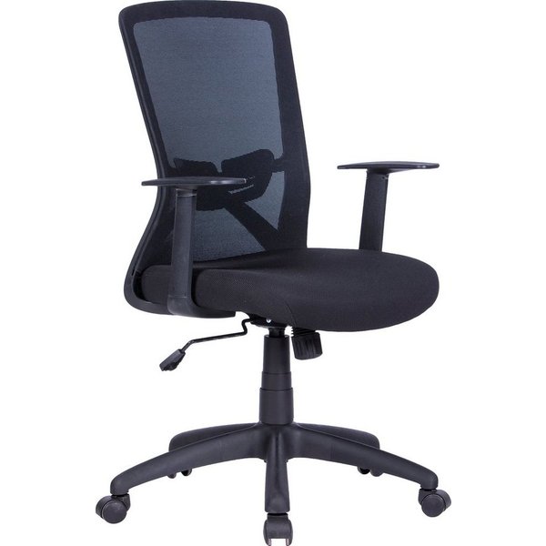 byLIVING Bürostuhl Long, Mesh-Webstoff in schwarz, Wippmechanik mit Härtegradeinstellung