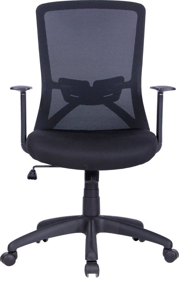 byLIVING Bürostuhl Long, Mesh-Webstoff in schwarz, Wippmechanik mit Härtegradeinstellung – Bild 2 von 5