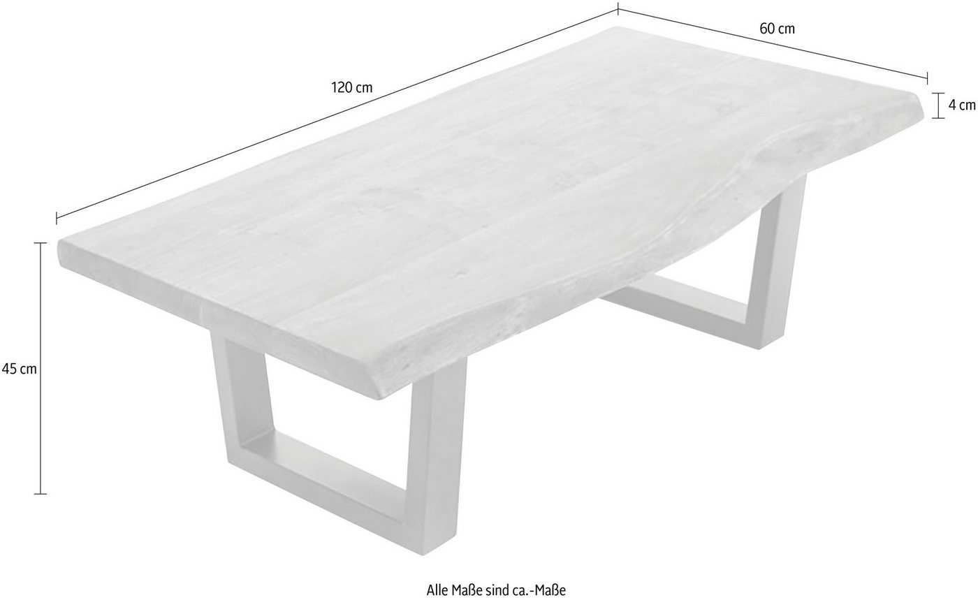 byLIVING Couchtisch Judy, aus Massivholz, mit natürlicher Baumkante, Breite 120 cm – Bild 4 von 5