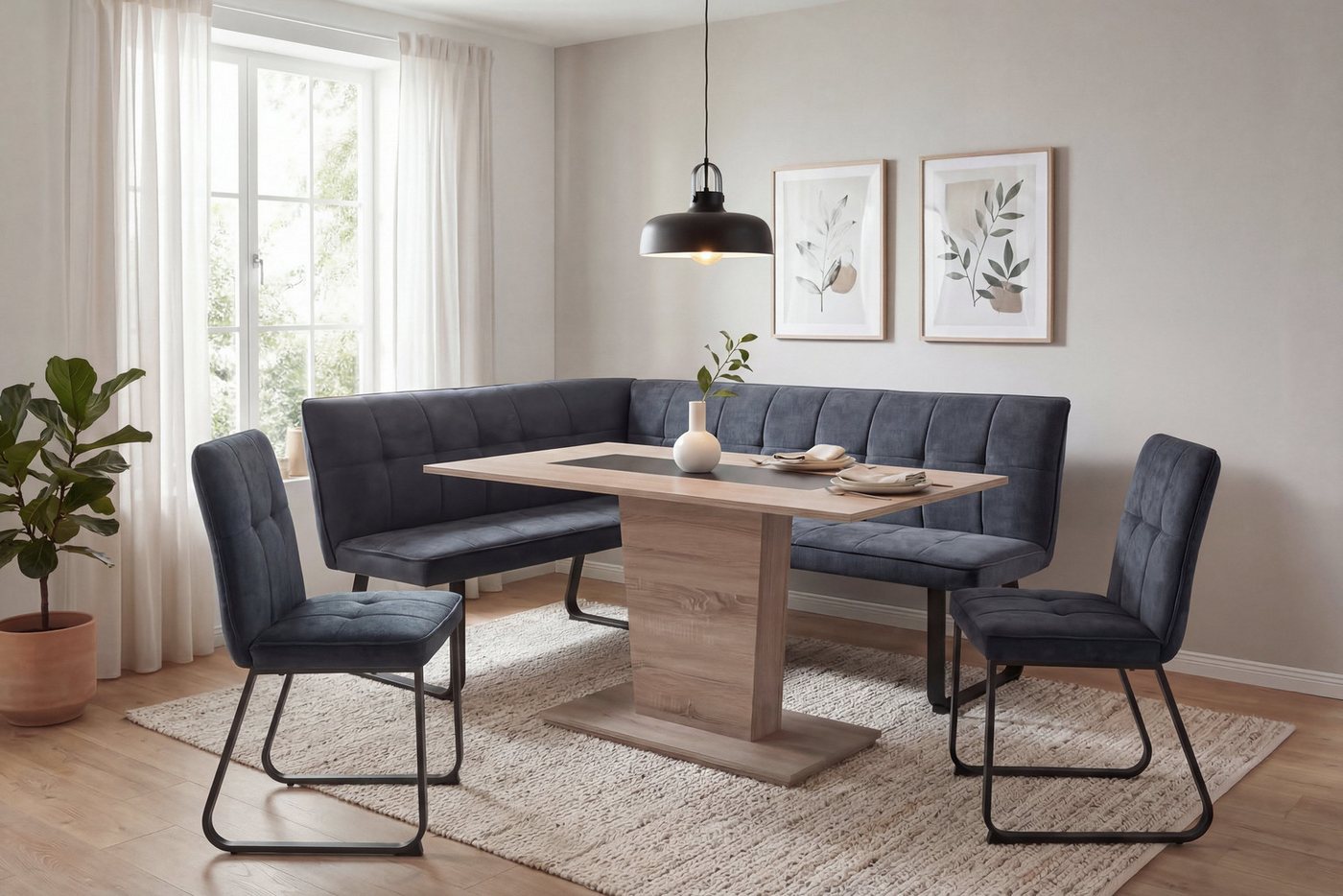 byLIVING Esstisch VIENNA, Sonoma Eiche (Eiche-Optik), bis 100 kg, Säule (V-förmig), 6 Sitzplätze – Bild 2 von 5