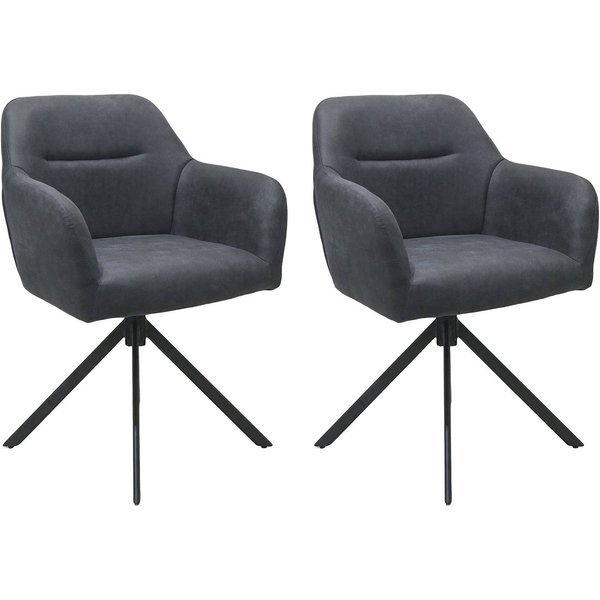 byLIVING Esszimmerstuhl MONTREAL (Set, 2 St), Microfaser, bis 110 kg, 360° drehbar, Schaumstoff, Ziernaht Rücken