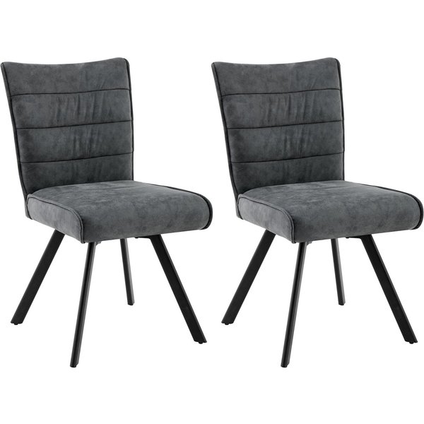 byLIVING Esszimmerstuhl ROBBIE (Set, 2 St), Microfaser, 360° drehbar, Taschenfederkern,Steppung Rücken, Keder