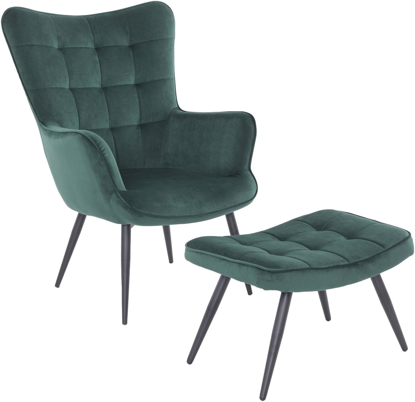 byLIVING Hocker UTA, Bezug Webstoff oder Samt, Schaumstoff – Bild 5 von 5