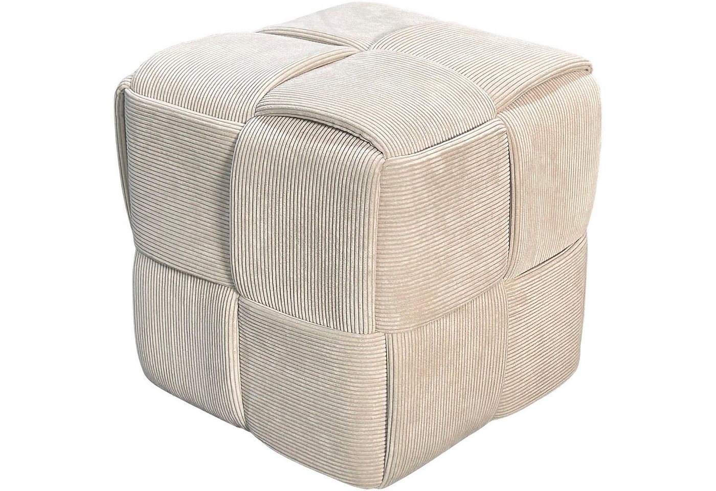 byLIVING Pouf URBAN, Bezug Cord in verschiedenen Farben, Schaumstoff – Bild 4 von 5