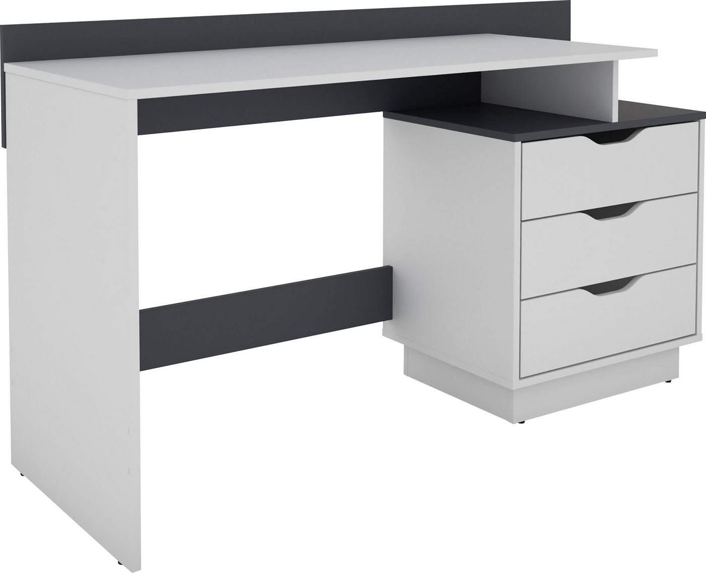 byLIVING Schreibtisch Bern, moderner Computertisch, mit viel Stauraum, Breite 138cm, rechts oder links montierbar – Bild 4 von 5