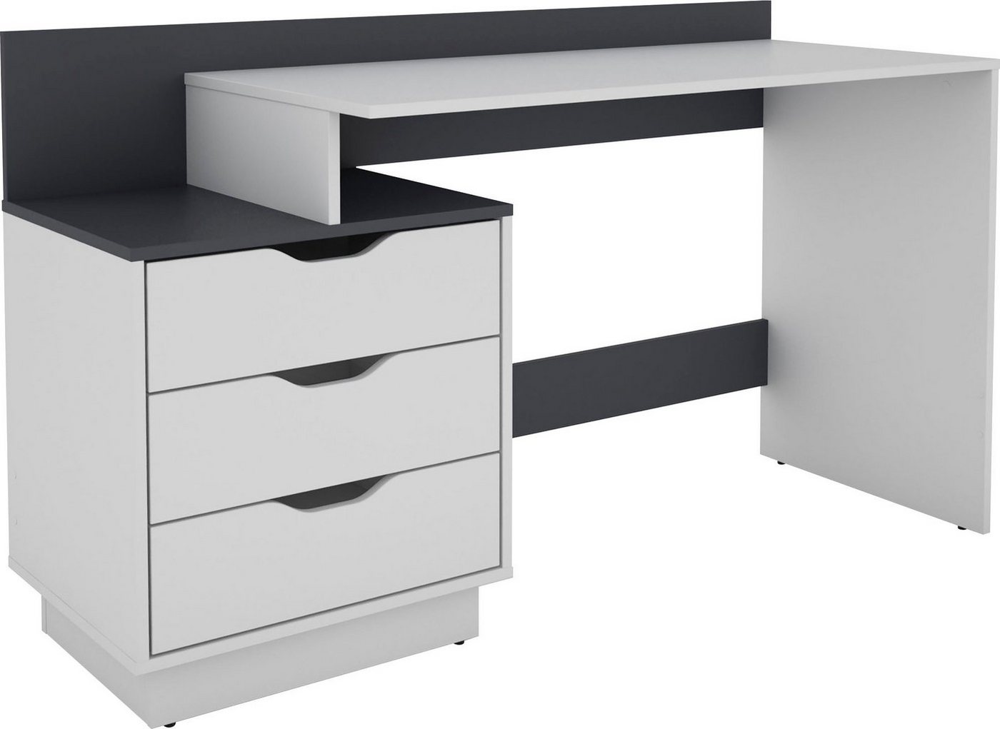 byLIVING Schreibtisch Bern, moderner Computertisch, mit viel Stauraum, Breite 138cm, rechts oder links montierbar – Bild 5 von 5