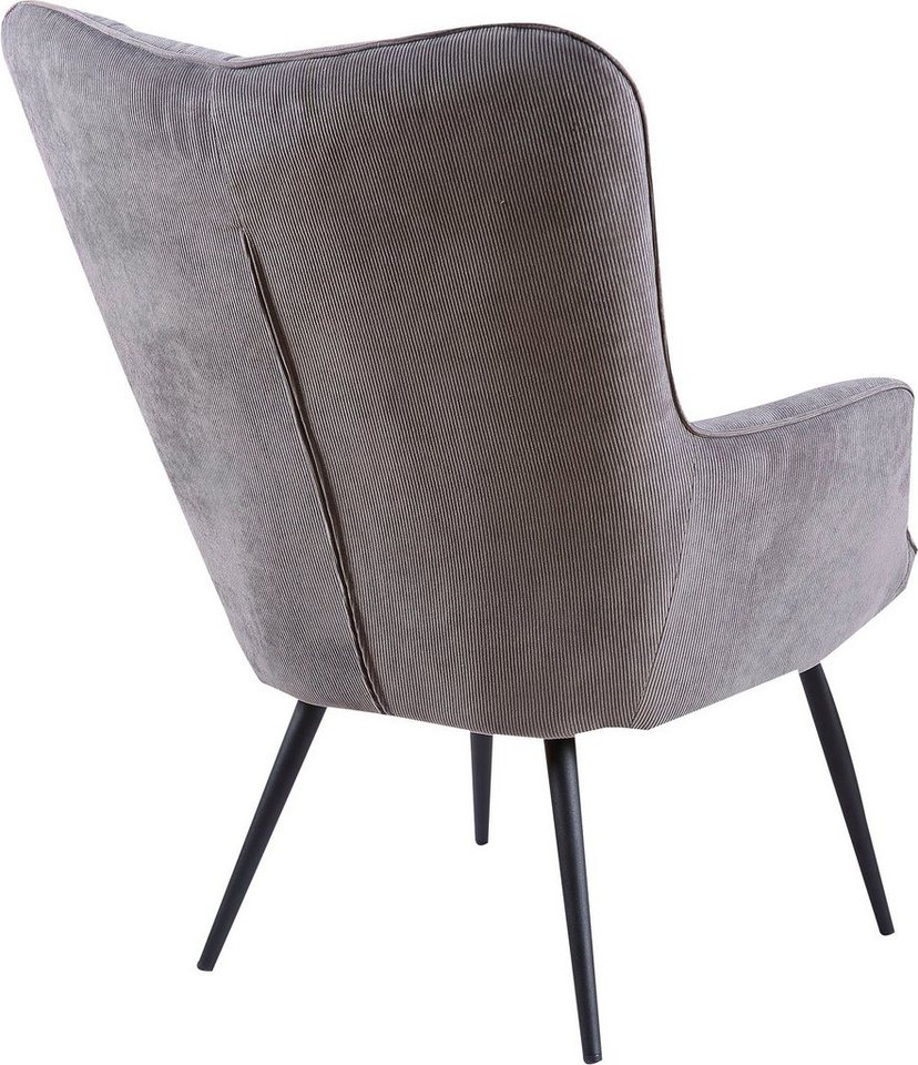 byLIVING Sessel Uta (1-St), wahlweise mit oder ohne Hocker, in Cord, Samt oder Webstoff – Bild 3 von 5