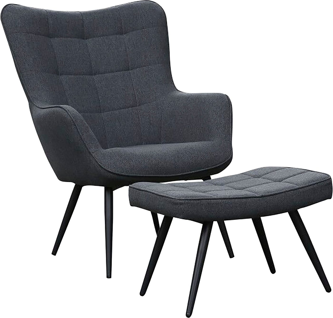 byLIVING Sessel Uta (1-St), wahlweise mit oder ohne Hocker, in Cord, Samt oder Webstoff – Bild 2 von 5