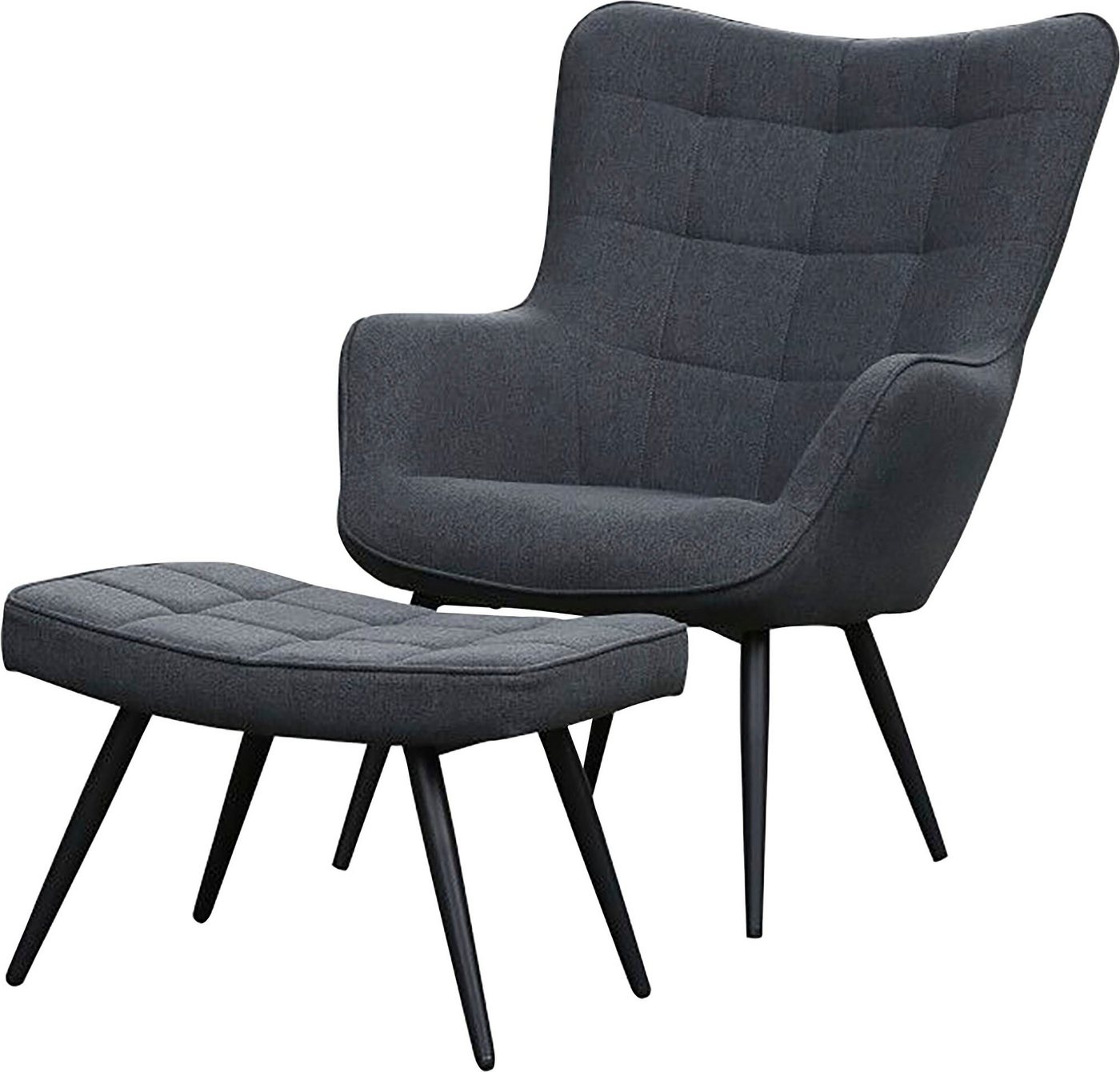 byLIVING Sessel Uta (1-St), wahlweise mit oder ohne Hocker, in Cord, Samt oder Webstoff – Bild 3 von 5