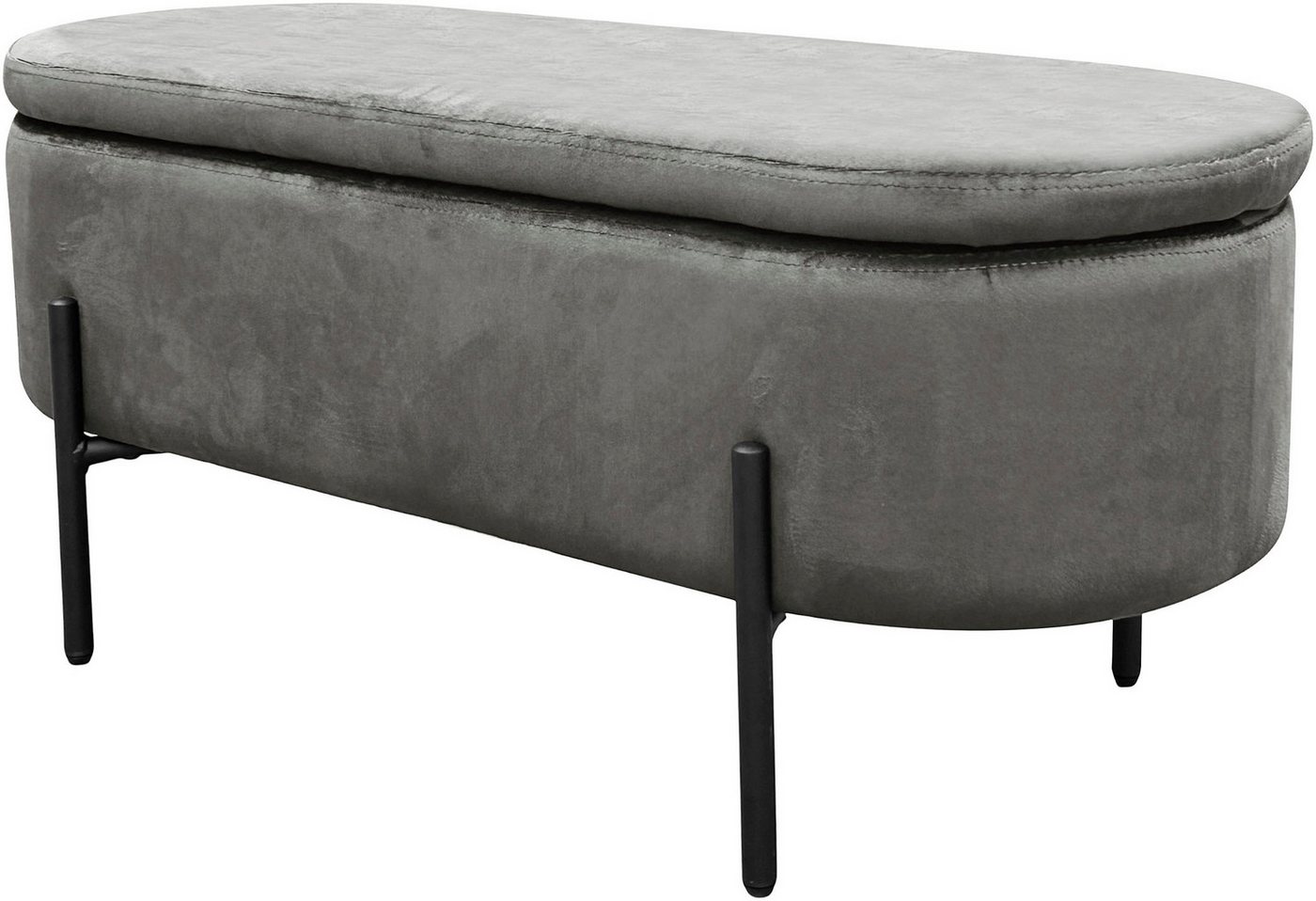 byLIVING Sitzbank NOVA, Samt, mit Stauraum/Truhe, Innenmaß Truhe 26,5 x 83cm, Höhe: 19 cm – Bild 4 von 5