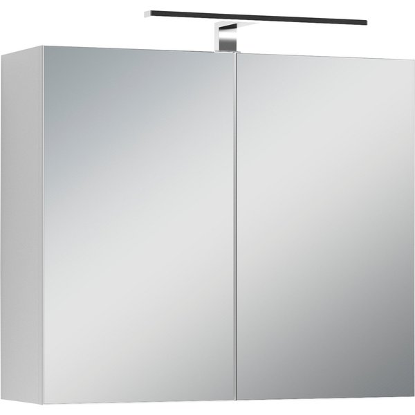 byLIVING Spiegelschrank Serie Spree, in vielen Breiten erhältlich Soft-Close, LED Beleuchtung mit Schalter- und Steckdosenbox