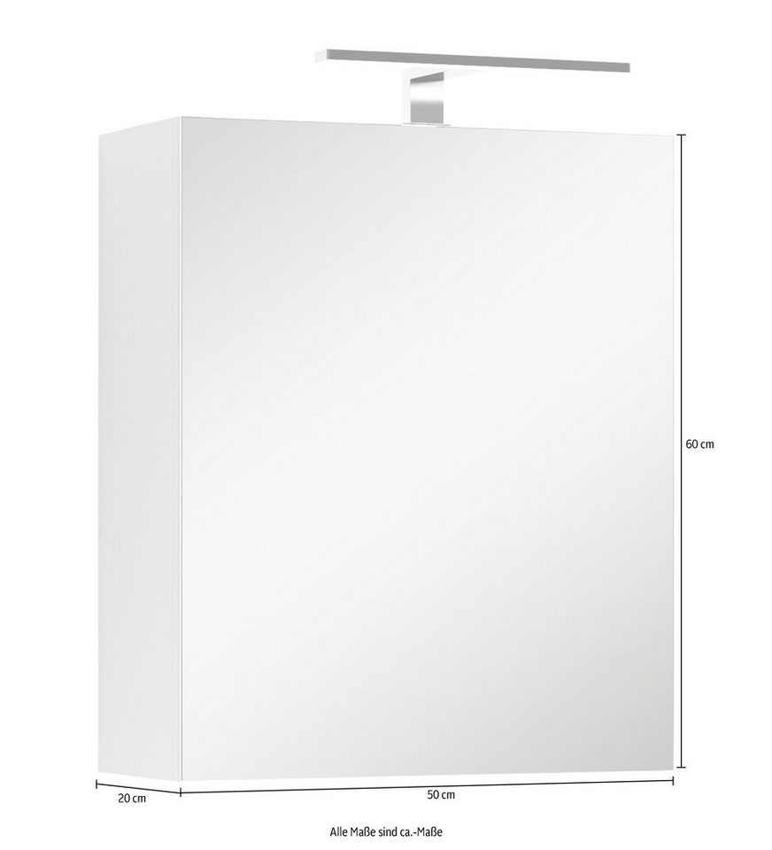 byLIVING Spiegelschrank Serie Spree, in vielen Breiten erhältlich Soft-Close, LED Beleuchtung mit Schalter- und Steckdosenbox – Bild 5 von 5