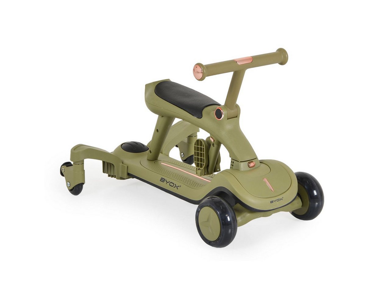 Byox Cityroller Cornet 6 in 1, Rutscher-Funktion, Musik, Becherhalter, Schiebestange, Sitz, klappbar – Bild 3 von 5