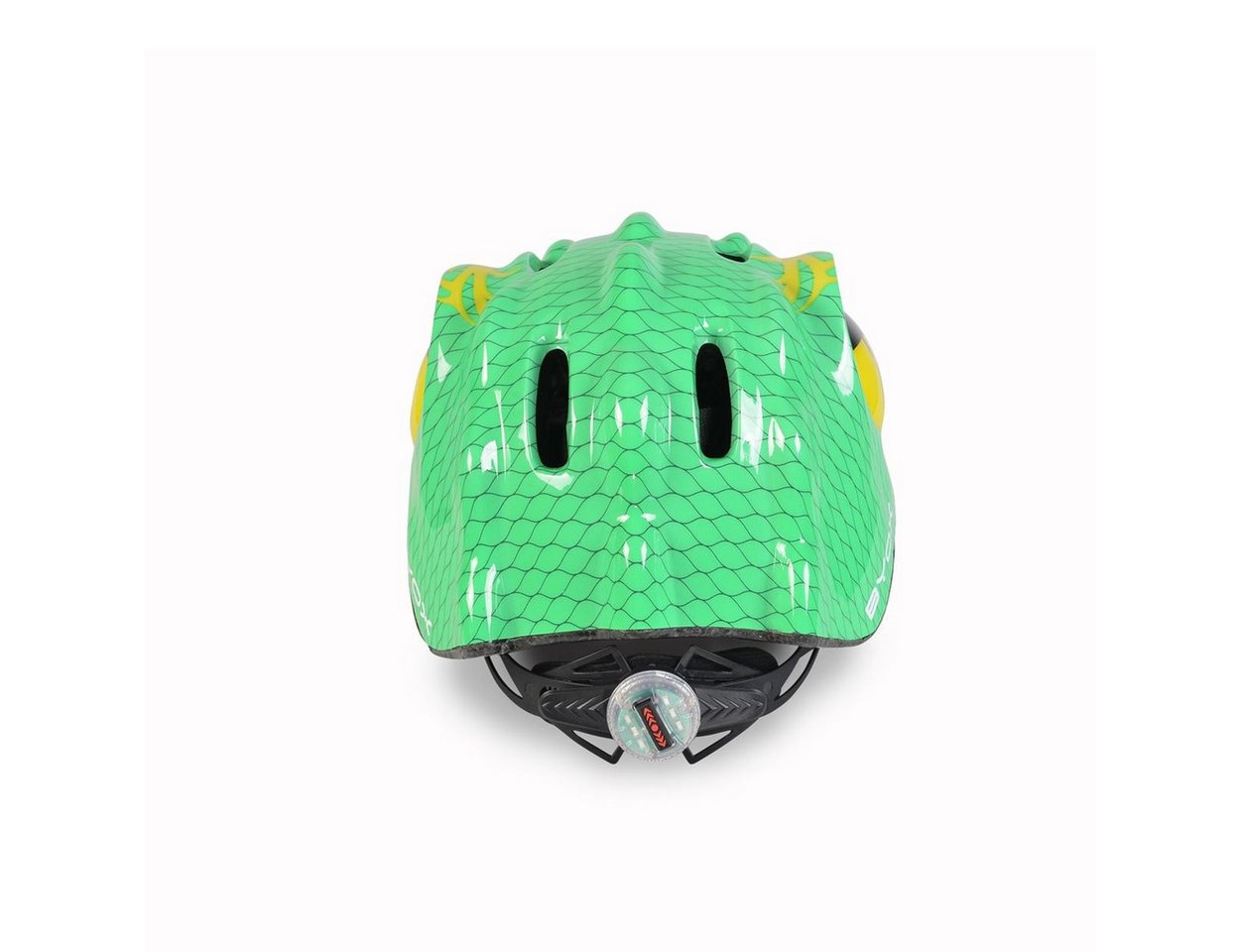 Byox Kinderhelm Y27 Dino, Größe S 48-54 cm, LED-Beleuchtung, 4 Löcher, einstellbar, EPS-Schale – Bild 5 von 5
