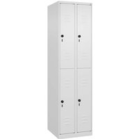 C+P Doppelstock-Spind Classic PLUS, 4 Fächer, 1850x500x500mm, Verkehrsweiß/Verkehrsweiß