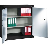 Feuergeschützte Flügeltürenschrank anthrazit/alusilber B 120 cm, H 122,6 cm