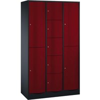 Kombi-Schließfachschrank an/rt lxr, 2+5+2 Fächer