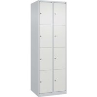C+P Schließfachschrank Classic PLUS, 8 Fächer, 1850x600x500mm, Lichtgrau/Verkehrsweiß