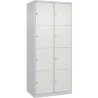 C+P Schließfachschrank Classic PLUS, 8 Fächer, 1850x800x500mm, Lichtgrau/Verkehrsweiß