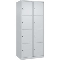 C+P Schließfachschrank Classic PLUS, 8 Fächer, 1850x800x500mm, Lichtgrau/Lichtgrau
