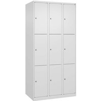 C+P Schließfachschrank Classic PLUS, 9 Fächer, 1850x900x500mm, Verkehrsweiß/Verkehrsweiß