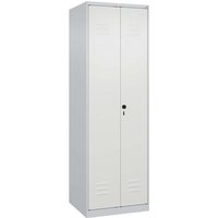 C+P Schwarz-Weiß-Spind Classic PLUS, 2 Abteile, 1850x600x500mm, Lichtgrau/Verkehrsweiß