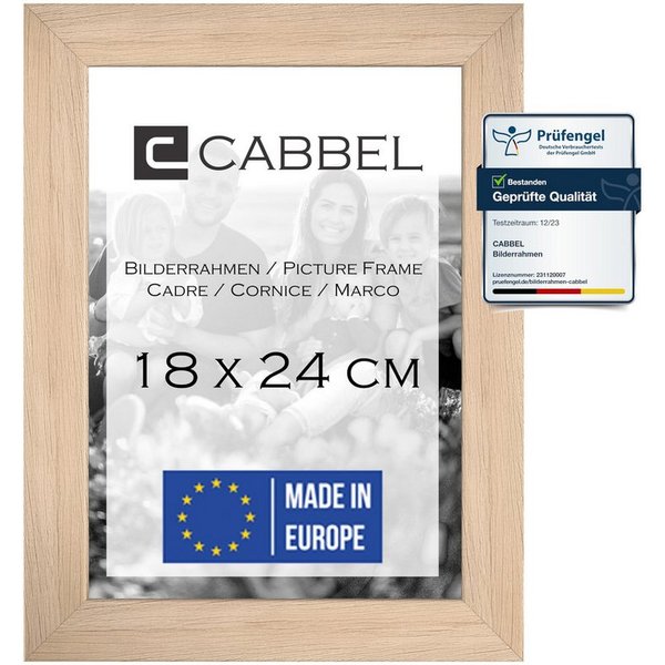 CABBEL Bilderrahmen MDF Holzrahmen Fotorahmen modern Collagen Foto Poster Galerie Wanddeko, für 1 Bilder (1 St), 10x10 cm Natur Wohnzimmer elegant Schmal Fotoga