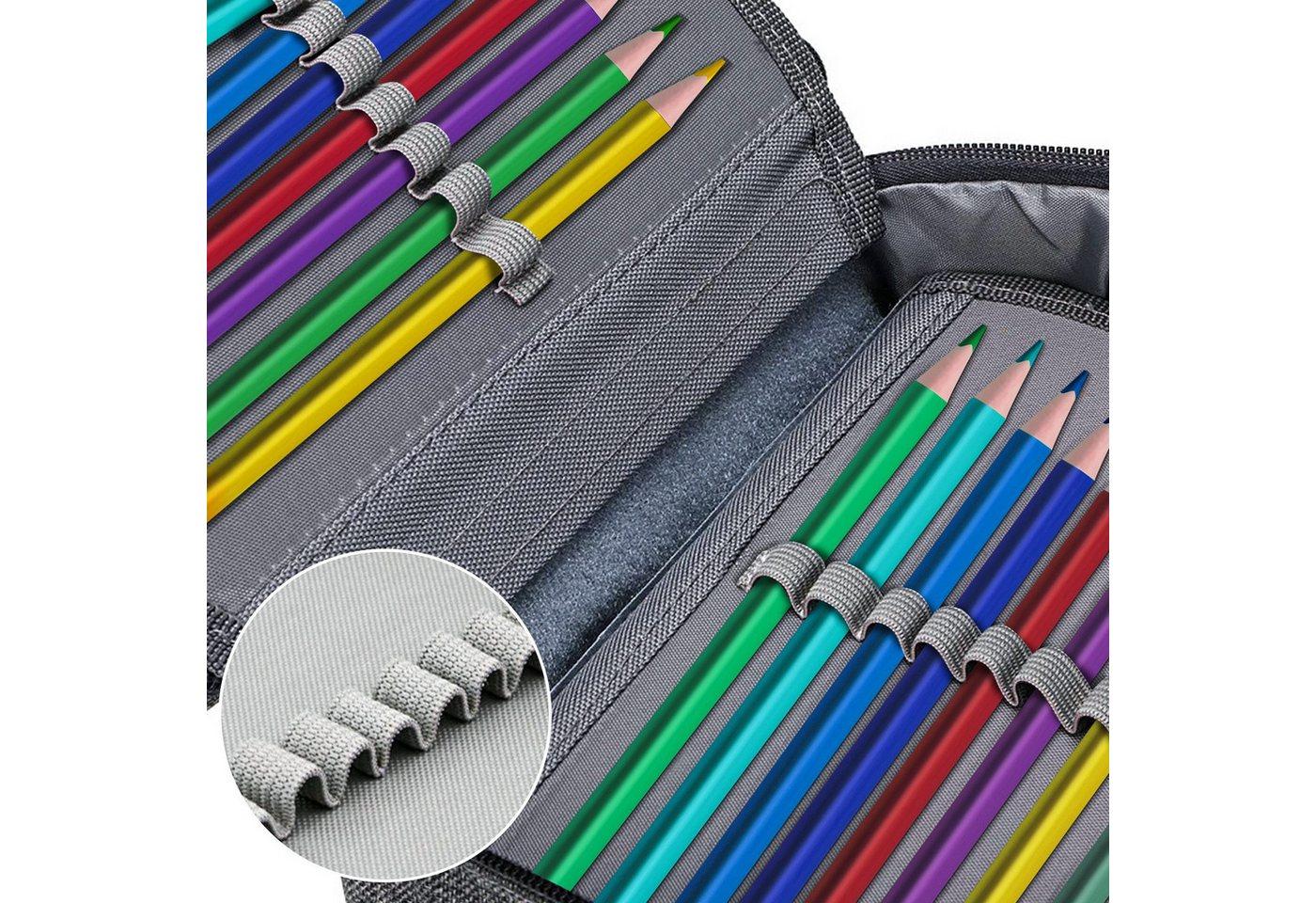 Cachito Federmäppchen 72 Slots Federtasche Große Kapazität Bleistift Beutel, (Abnehmbar Stiftemappe), für Mädchen Jungen Einschulung Schulanfang – Bild 3 von 5