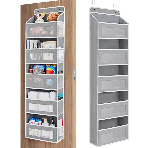 Cachito Hängeregal Hängeaufbewahrung Organizer mit 5 Netztaschen,Taschen Organizer, fur Schlafzimmer, Buro, mit 5 Fächern Klarem Fenstertür Aufbewahrung Türhäng