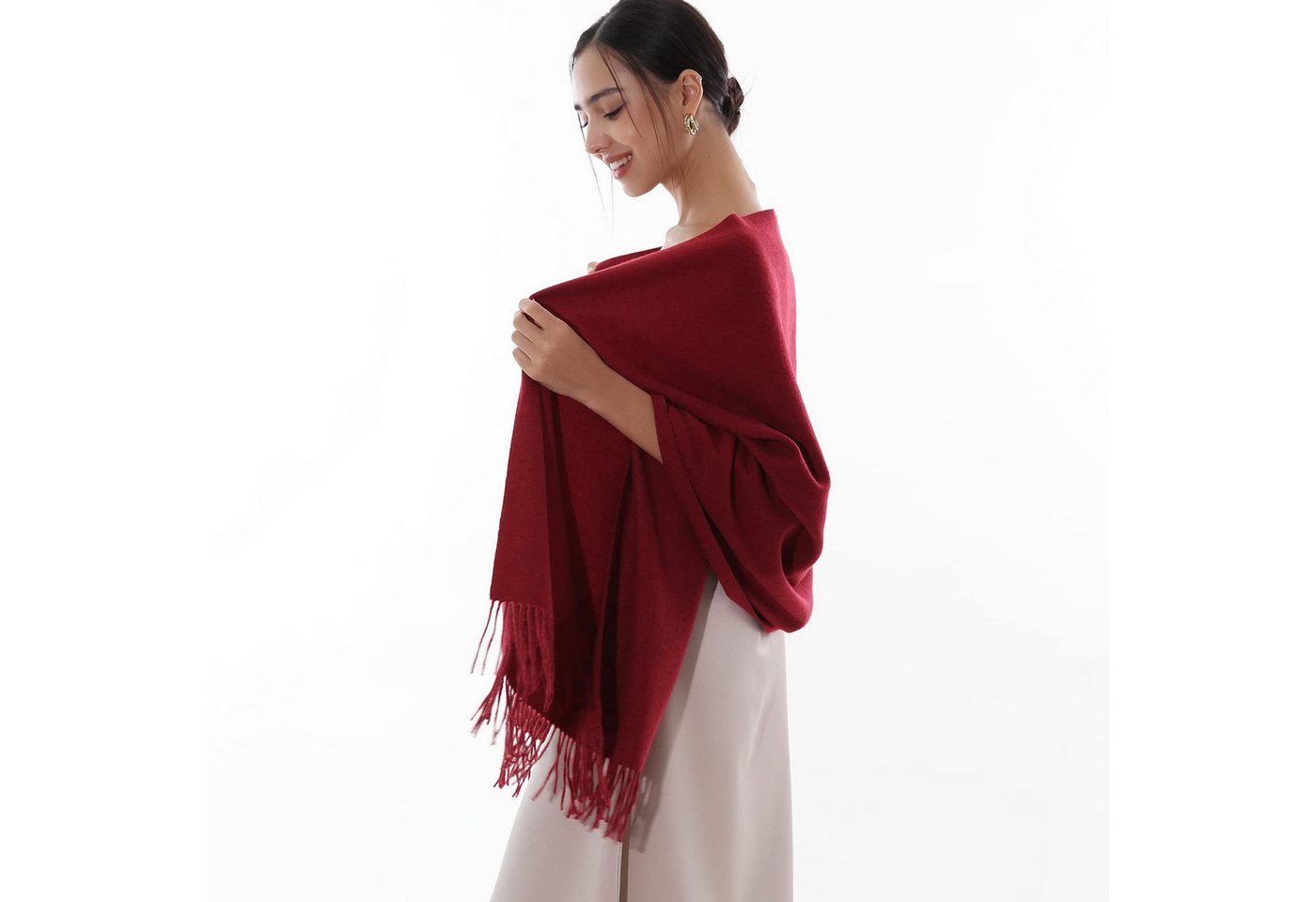 Cachito Modeschal Damen Schultertuch Abendkleid festlich Schal, mit quasten/fransen, Tücher für abendkleid Stola Scarf Winterschal – Bild 4 von 5