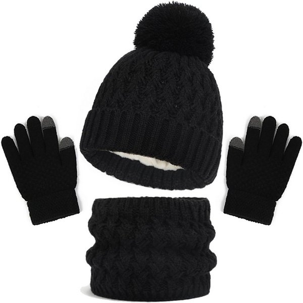 Cachito Mütze & Schal Kinder Wintermütze Schal Handschuhe Set Kindermütze Strickmütze Kinder Mütze Schal Set