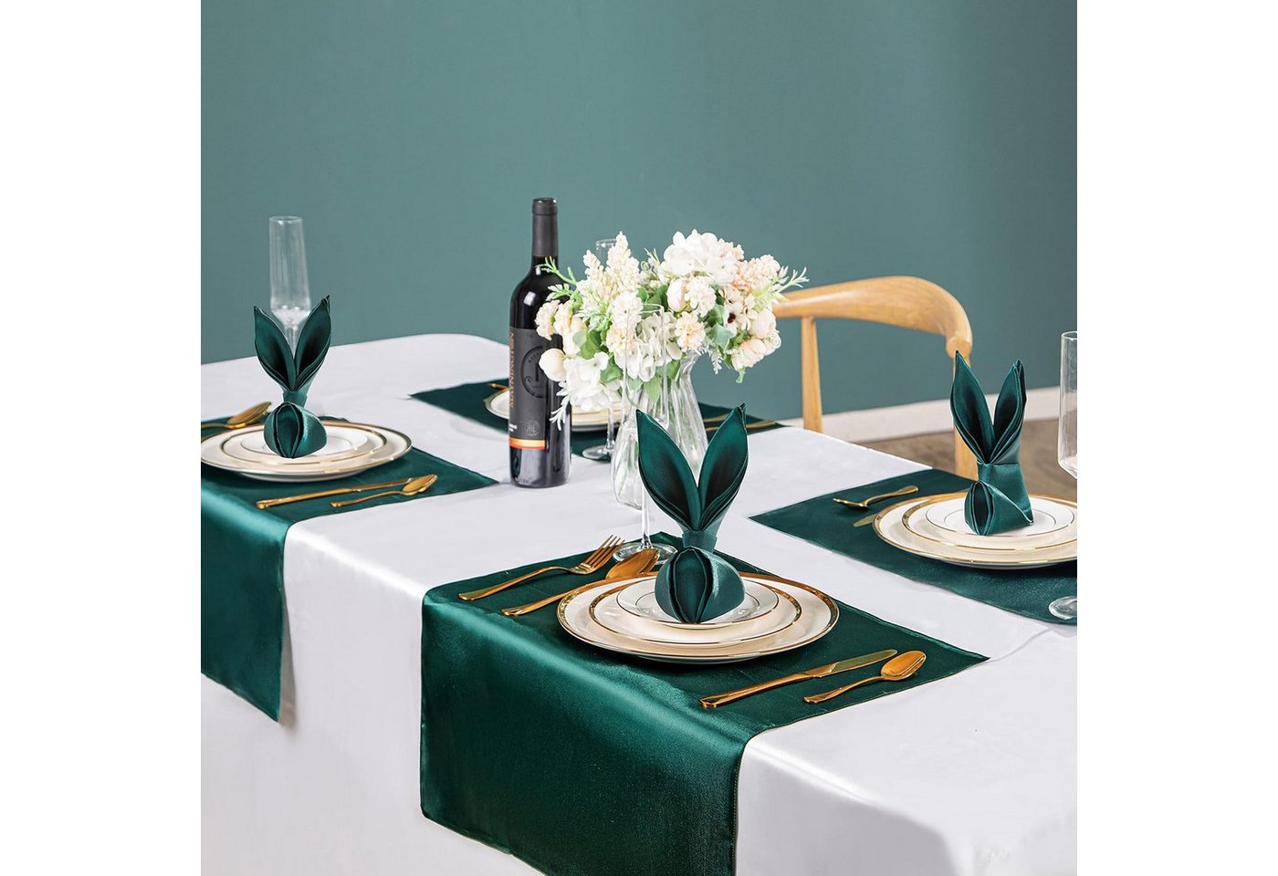 Cachito Stoffserviette Satin-Servietten, quadratische weiche Tischservietten, 48 cm x 48 cm, (10 St), Tischdekoration für Hochzeiten, Bankette, Partys, Weihnach – Bild 4 von 4