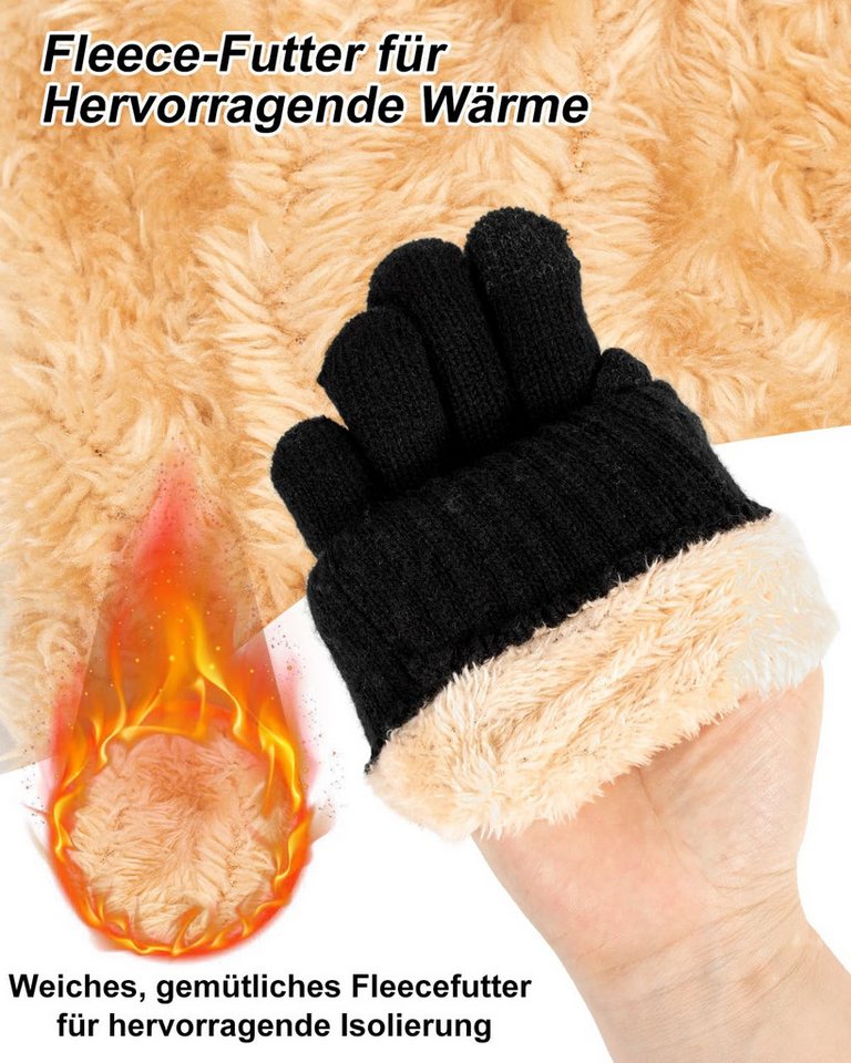 Cachito Strickhandschuhe Touchscreen Warme Strickhandschuhe Thermohandschuhe Outdoor Winter Geschenke für Herren und Damen – Bild 4 von 5